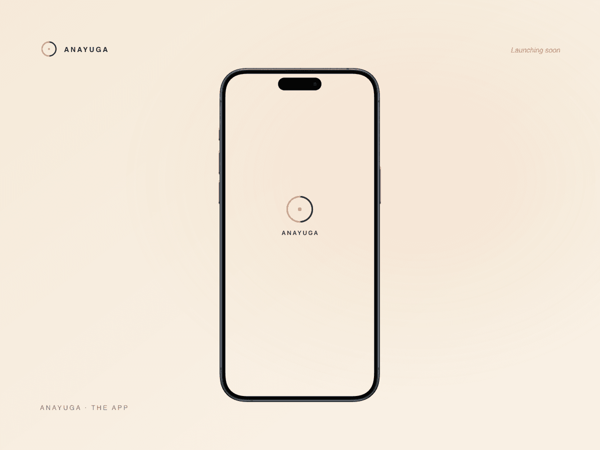 The Anayuga app shown on a smartphone, daily parenting tips in a cream editorial design